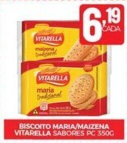 Fort Atacadista BISCOITO MARIA/MAIZENA VITARELLA SABORES PC 350G oferta
