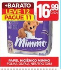 Fort Atacadista PAPEL HIGIÊNICO MIMMO FOLHA DUPLA NEUTRO 30M oferta