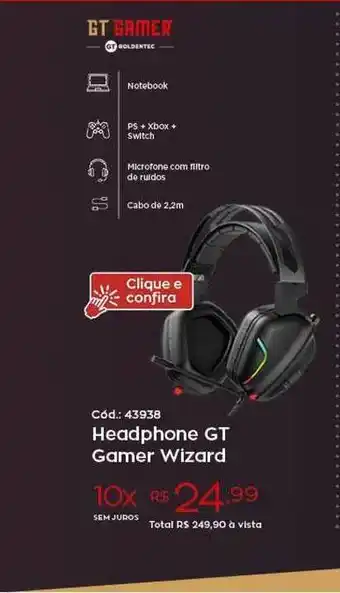 Ibyte Headphone Gt Gamer Wizard Gt Gamer oferta