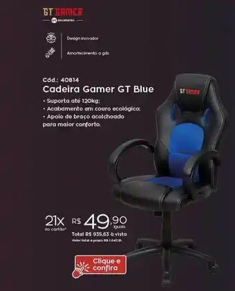 Ibyte Cadeira Gamer Gt Blue oferta