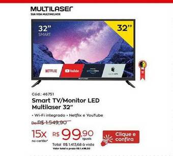 Ibyte Smart Tv Monitor Led Multilaser 32 oferta