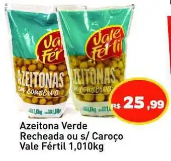 Tonin Superatacado Azeitona Verde Recheada Ou S- Caroço Vale Fértil 1,01kg oferta