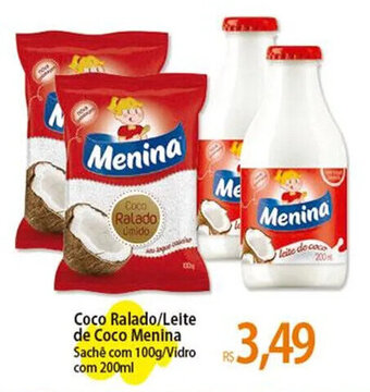 Atacadão Coco Ralado/Leite de Coco Menina Sachê com 100g/Vidro com 200ml oferta