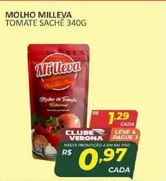 Molho Milleva Tomate Sachê 340g
