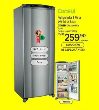 Zenir Consul Refrigerador 1 Porta oferta