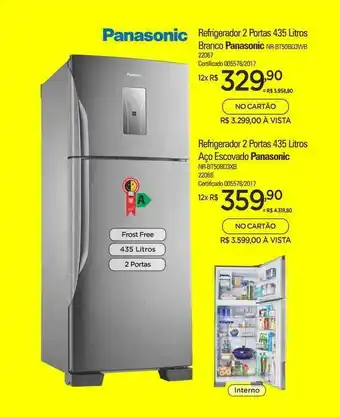 Zenir Panasonic Refrigerador 2 Portas 435 Litros oferta