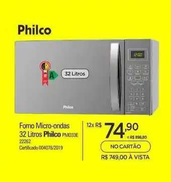 Zenir Forno Micro-ondas 32 Litros Philco oferta