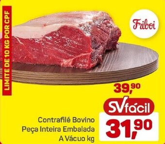 Supermercados São Vicente Contrafilé Bovino Peça Inteira Embalada A Vácuo kg oferta
