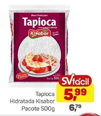 Tapioca Hidratada Kisabor Pacote 500g