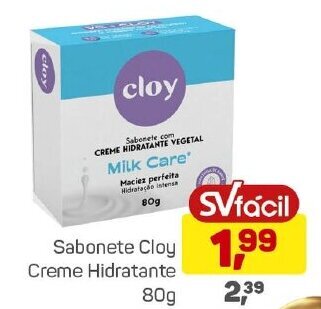 Sabonete Cloy Creme Hidratante 80g