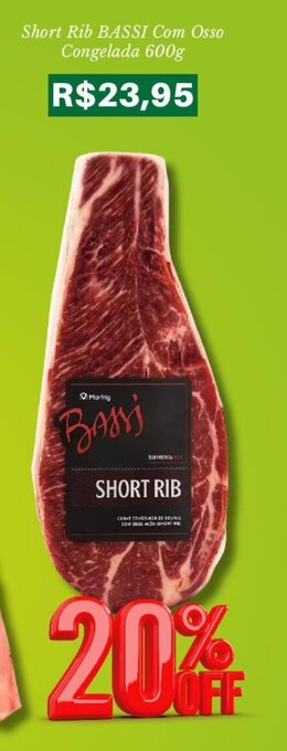 Short Rib BASSI Com Osso Congelada 600g