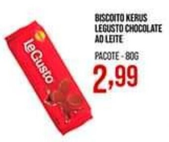BISCOITO KERUS LEGUSTO CHOCOLATE AD LEITE PACOTE-80G