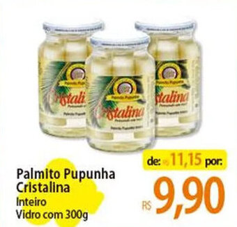 Atacadão Palmito Pupunha Cristalina Inteiro Vidro com 300g oferta