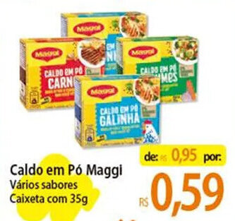 Atacadão Caldo em Pó Maggi Vários sabores Caixeta com 35g oferta