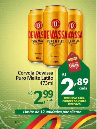 Rede Vivo Cerveja Devassa Puro Malte Latão 473ml oferta