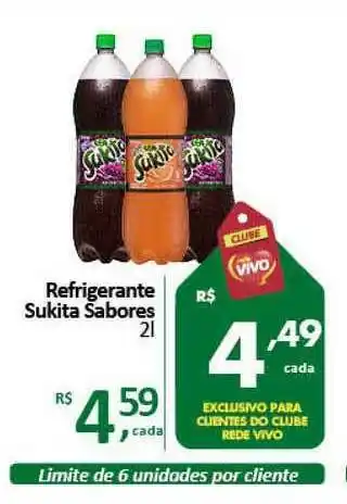 Rede Vivo Refrigerante Sukita Sabores 2L oferta