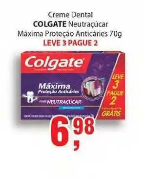 Supermercados Mundial Creme Dental Colgate Neutraçúcar Máxima Proteção Anticáries Leve 3 Pague 2 70g oferta