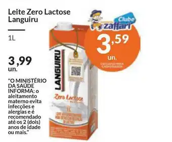 Zaffari Leite Zero Lactose Languiru 1L oferta
