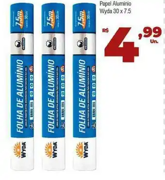 Brasão Supermercados Papel Aluminio Wyda 30 x 75 oferta