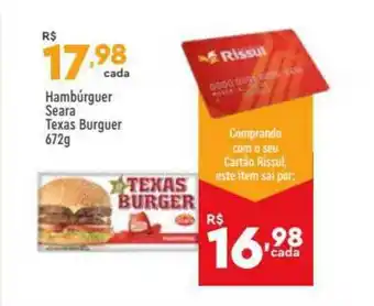 Supper Rissul Hambúrguer Seara Texas Burguer 672g oferta