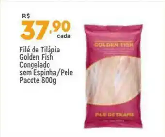 Supper Rissul Filé De Tilápia Golden Fish Congelado Sem Espinha Pele pacote 800g oferta
