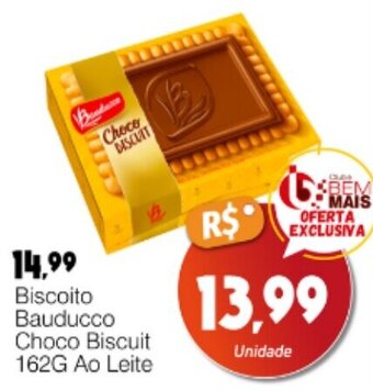 Supermercado Bem Barato Biscoito Bauducco Choco Biscuit 162G Ao Leite oferta