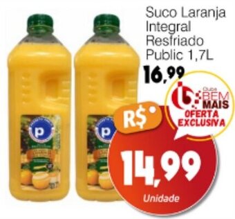 Supermercado Bem Barato Suco Laranja Integral Resfriado Public 1,7L oferta