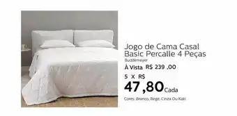 Jogo De Cama Casal Basic Percalle 4 Peças Buddemeyer