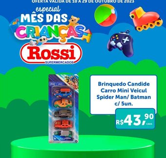 Brinquedo Candide Carro Mini Veicul Spider Man/ Batman c/ 5un.
