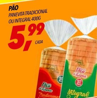 PÃO PANEVITA TRADICIONAL OU INTEGRAL 400G