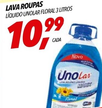 LAVA ROUPAS LIQUIDO UNOLAR FLORAL 3 LITROS
