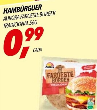 Frangolândia HAMBÚRGUER AURORA FAROESTE BURGER TRADICIONAL 56G oferta
