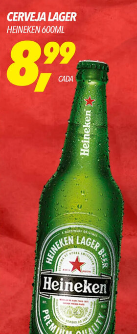 CERVEJA LAGER HEINEKEN 600ML