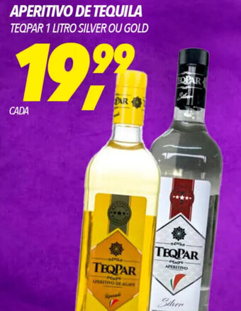 Frangolândia APERITIVO DE TEQUILA TEQPAR 1 LITRO SILVER OU GOLD oferta