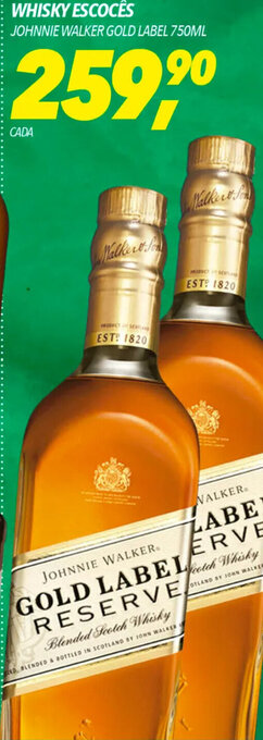 Frangolândia WHISKY ESCOCÊS JOHNNIE WALKER GOLD LABEL 750ML oferta