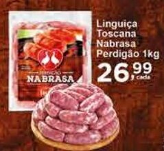 Rossi Supermercado Linguiça Toscana Nabrasa Perdigão 1kg oferta