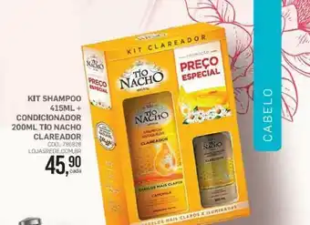 Lojas Rede Kit Shampoo 415ml + Condicionador 200ml Tio Nacho Clareador oferta