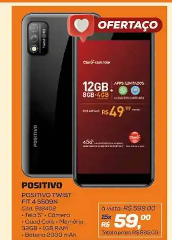 Lojas Colombo Positivo Twist Fit 4 S509n oferta