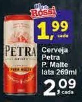 Rossi Supermercado Cerveja Petra P. Malte lata 269ml oferta