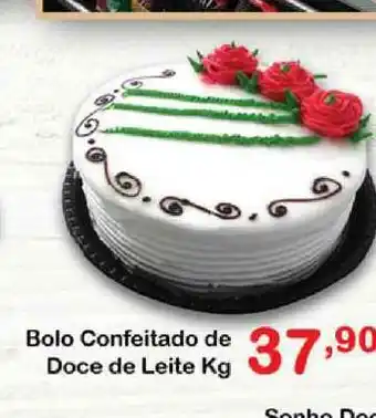 Chama Supermercados Bolo Confeitado De Doce De Leite 1kg oferta