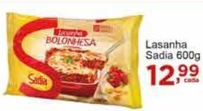 Rossi Supermercado Lasanha Sadia 600g oferta