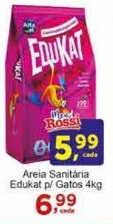 Rossi Supermercado Areia Sanitária Edukat p/ Gatos 4kg oferta