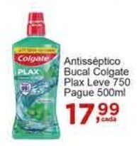 Rossi Supermercado Antisséptico Bucal Colgate Plax Leve 750 Pague 500ml oferta