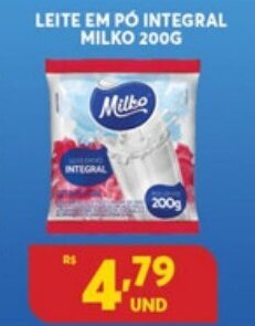 Atacadão Centro Sul Leite em po Integral Milko 200g oferta