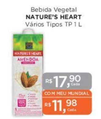 Bebida Vegetal NATURE'S HEART Vários Tipos TP 1 L