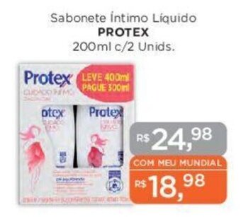 Supermercados Mundial Sabonete Íntimo Líquido PROTEX 200ml c/2 Unids. oferta