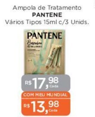 Supermercados Mundial Ampola de Tratamento PANTENE Vários Tipos 15ml c/3 Unids. oferta