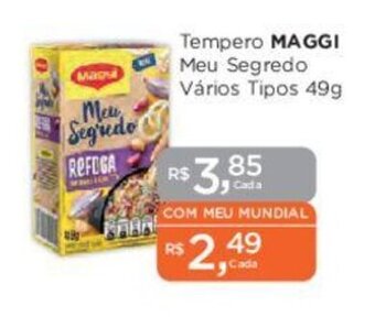 Supermercados Mundial Tempero MAGGI Meu Segredo Vários Tipos 49g oferta
