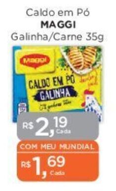 Supermercados Mundial Caldo em Pó MAGGI Galinha/Carne 35g oferta
