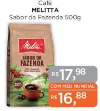 Supermercados Mundial Café MELITTA Sabor da Fazenda 500g oferta